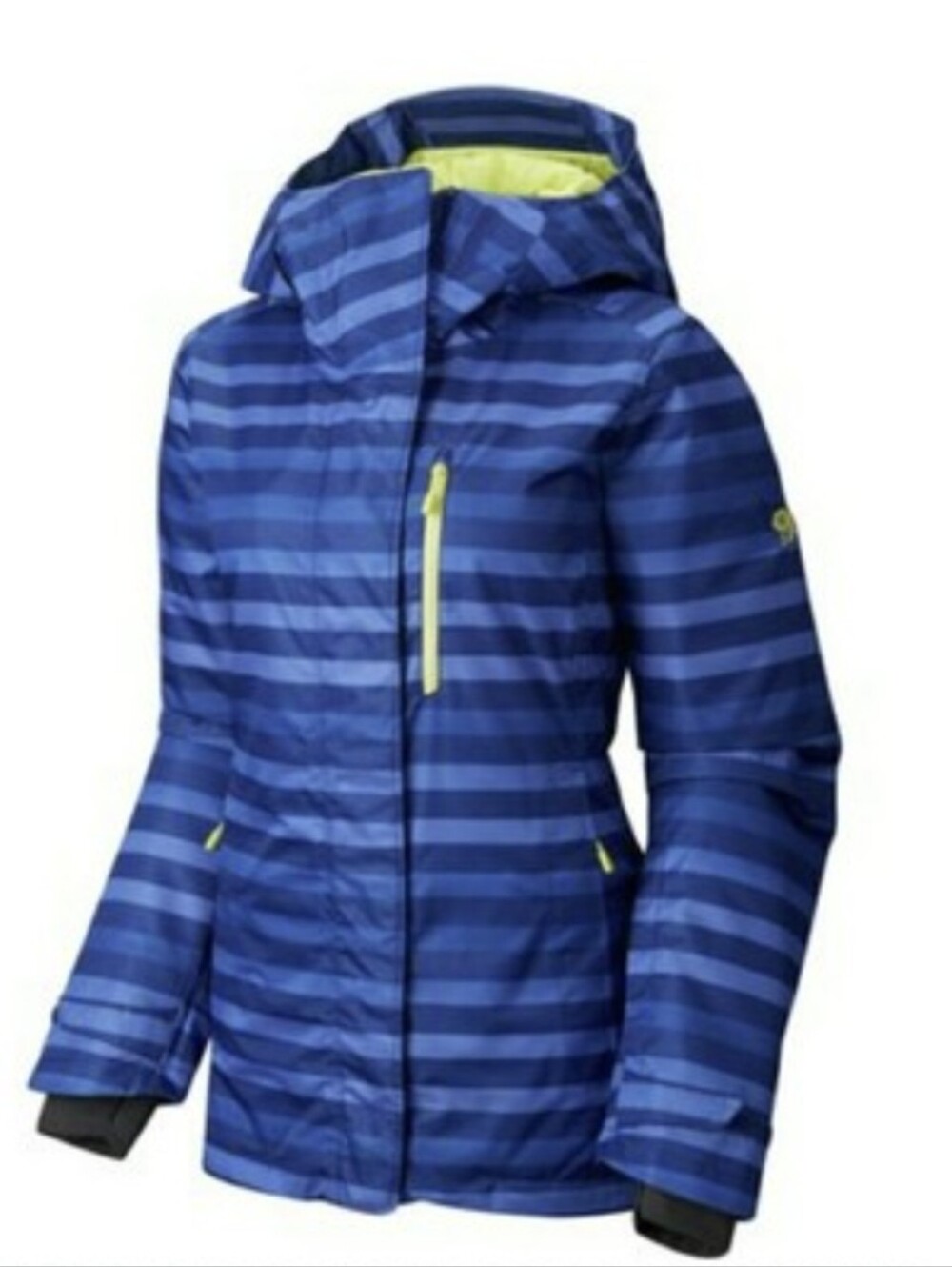Mountain Hardwear Barnsie Striped Ski Jacket Women's Large Dynasty Blue Insulate